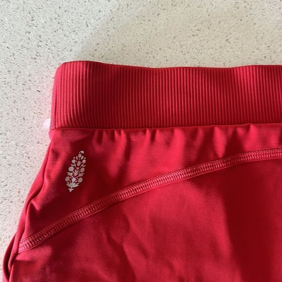 NWOT Free people Movement Mid Rise Move On Micro Red Shorts Activewear Nylon - Picture 13 of 14